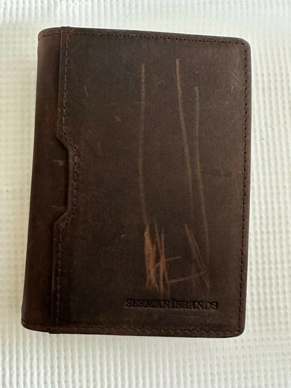 SERMAN BRANDS Slim Mens leather RFID Blocking Minimalist Card Front Pocket Bifol